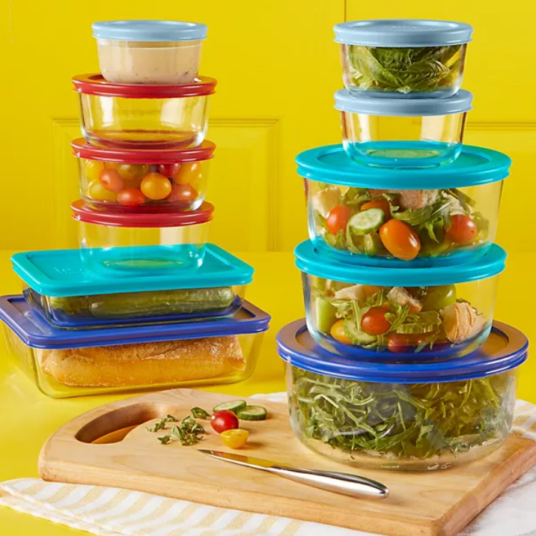 22-piece Pyrex glass food storage container set for $30