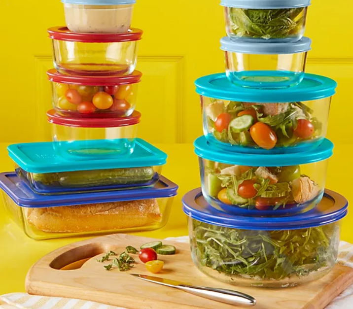 22-piece Pyrex glass food storage container set for $25
