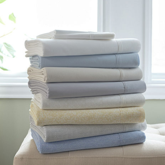 Any-size Fieldcrest 300-thread cotton percale sheet set for $30