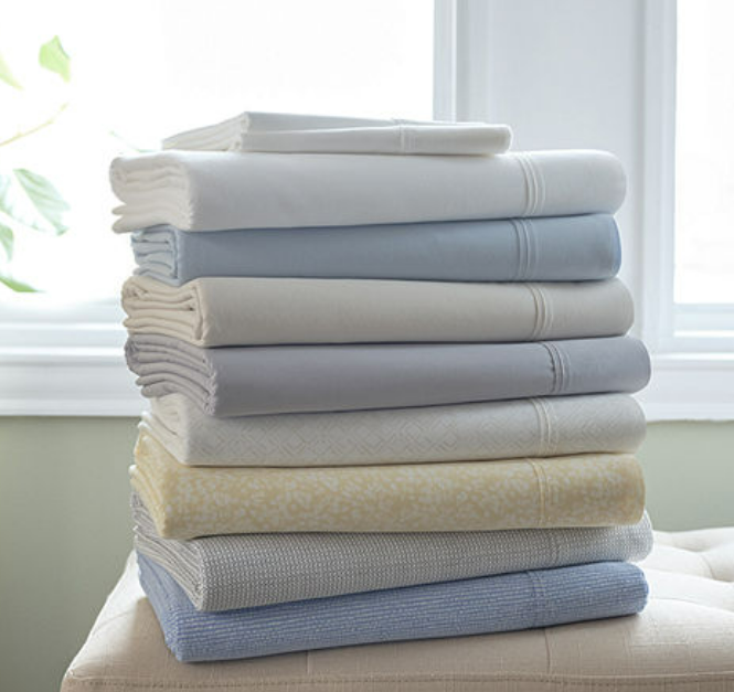 Any-size Fieldcrest 300-thread cotton percale sheet set for $40