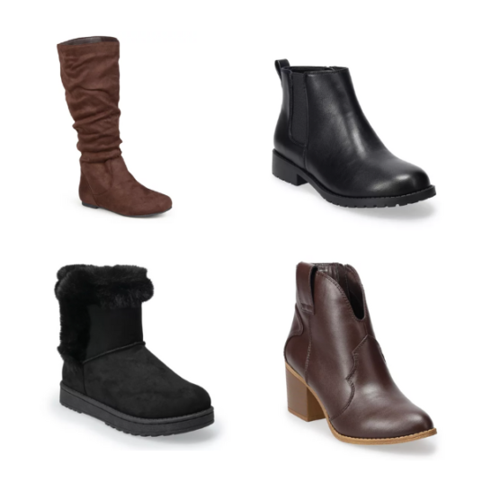 Women’s boots from $25 at Kohl’s
