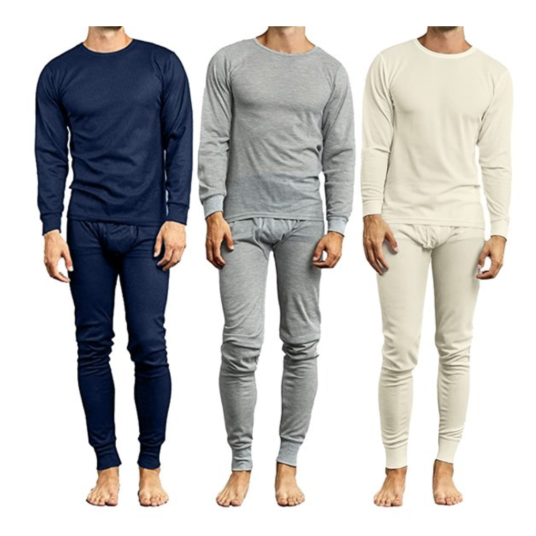 Today only: Men’s assorted 6-piece top & bottom winter thermal set for $30