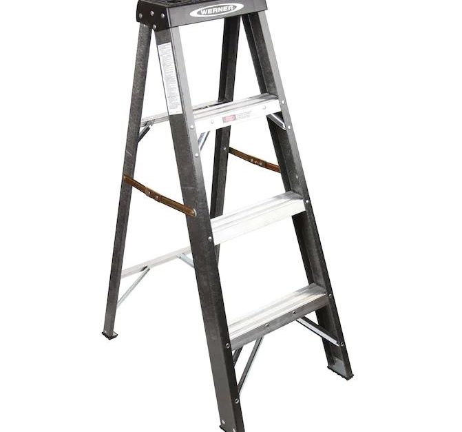 Werner FS200 Fiberglass 4-ft Type 2- 225-lb capacity step ladder for $25