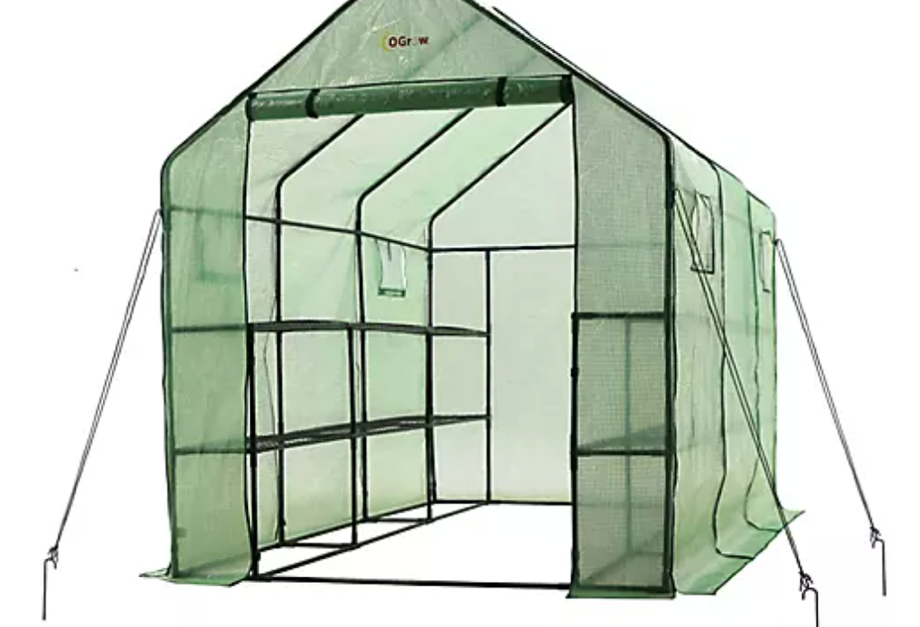 Today only: Ogrow walk-in 2-tier 12-shelf greenhouse with windows for $130