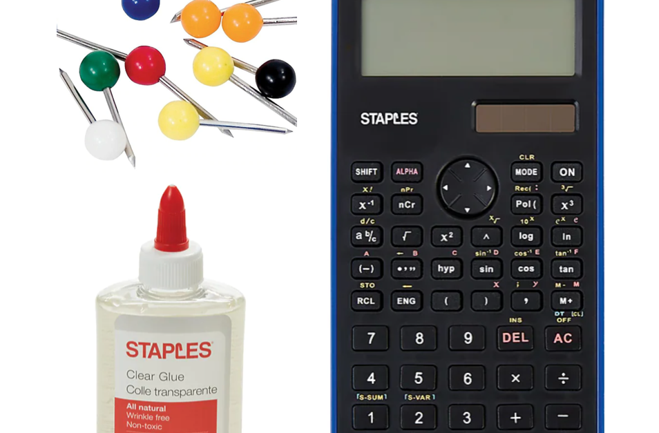 Clearance school & office supplies from 59 cents at Staples