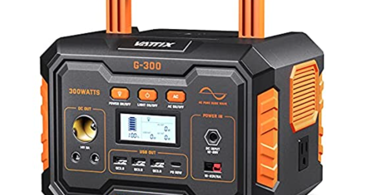 Today only: Vattix 300W portable power station solar generator for $200