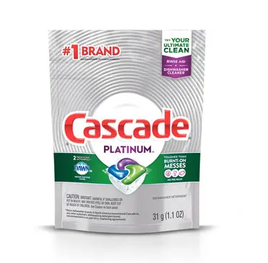 Get a FREE 2-count sample of Cascade Platinum dish detergent