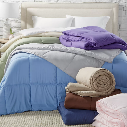Ends today! Any-size Royal Luxe lightweight microfiber down alternative comforter for $24