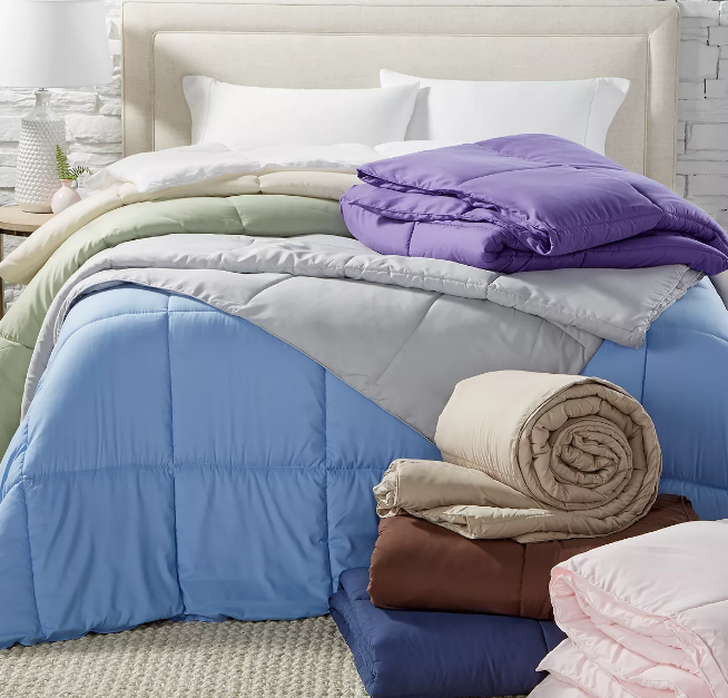Any-size Royal Luxe lightweight microfiber down alternative comforter for $27