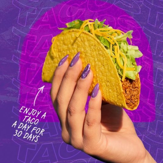 Taco Bell: Get 1 taco per day for 30 days for $10