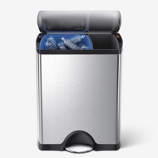 Today only: Simplehuman 46-liter dual compartment step trash can for $120