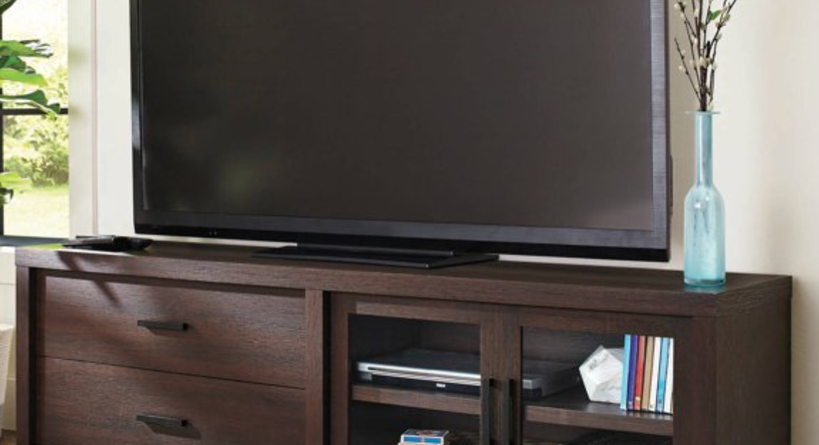 Better Homes & Gardens Steele TV stand for TVs up to 80″ for $129