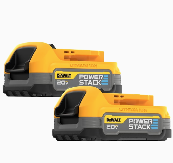 2-pack 20V Max Dewalt Powerstack compact battery + get a power tool for FREE