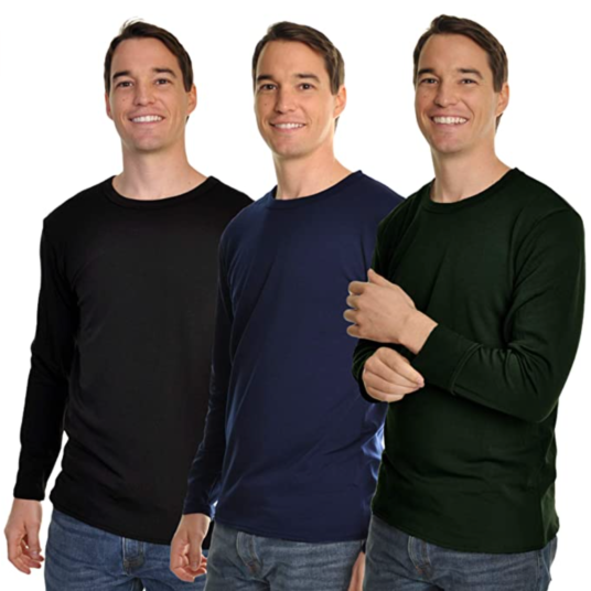 Today only: Swan men’s brushed fleece long-sleeve crewneck thermal tops (3-pack) for $23
