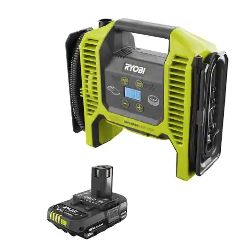 Ryobi One+ 18V cordless dual function tire inflator with battery for $69