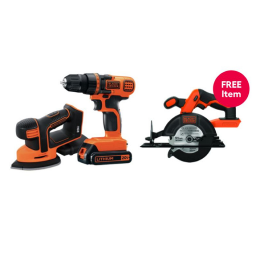 Buy a Black+Decker 2-tool combo kit and get a FREE cordless circular saw