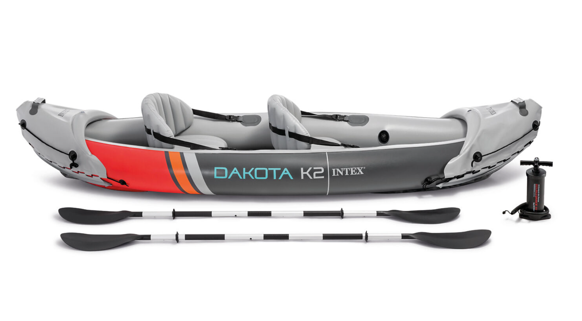 Intex Dakota K2 2-person inflatable kayak with oars and pump for $159