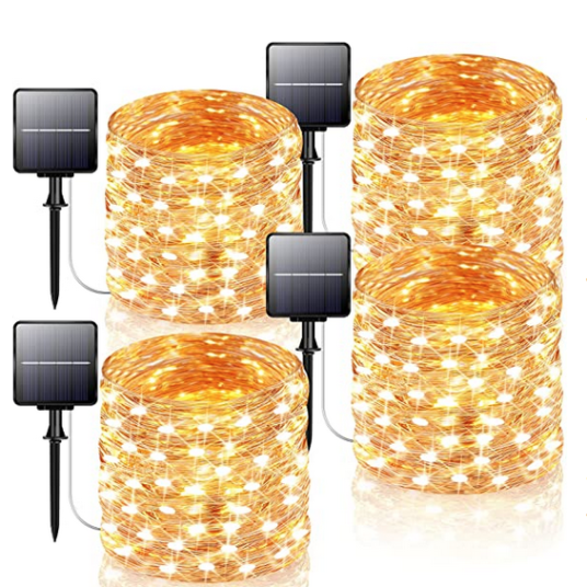 4-pack 320-ft. waterproof solar-powered outdoor fairy lights for $20