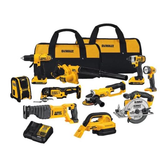 Today only: Dewalt 10-tool 20-volt power tool combo kit with soft case for $579