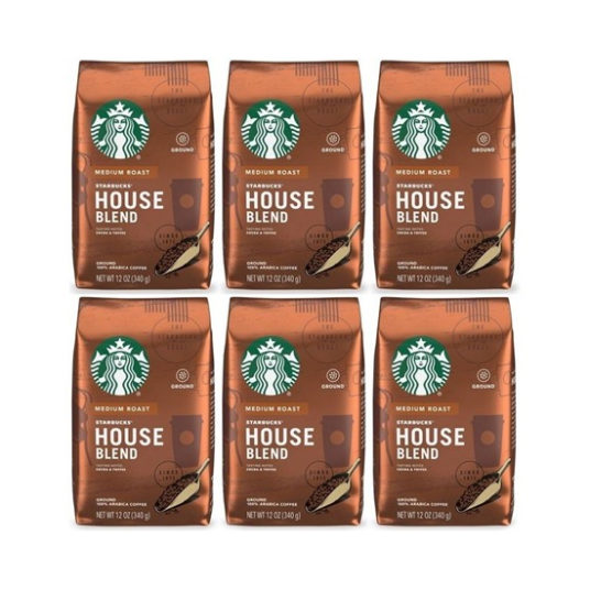 6 bags of 12-oz Starbucks House Blend ground coffee for $42