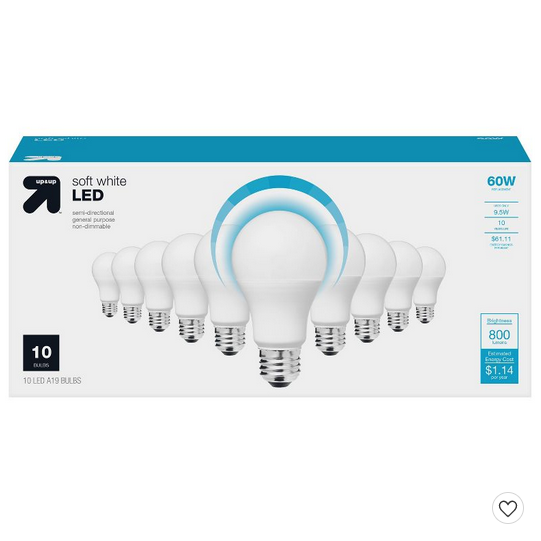 10-pack LED 60W light bulbs in soft white for under $6