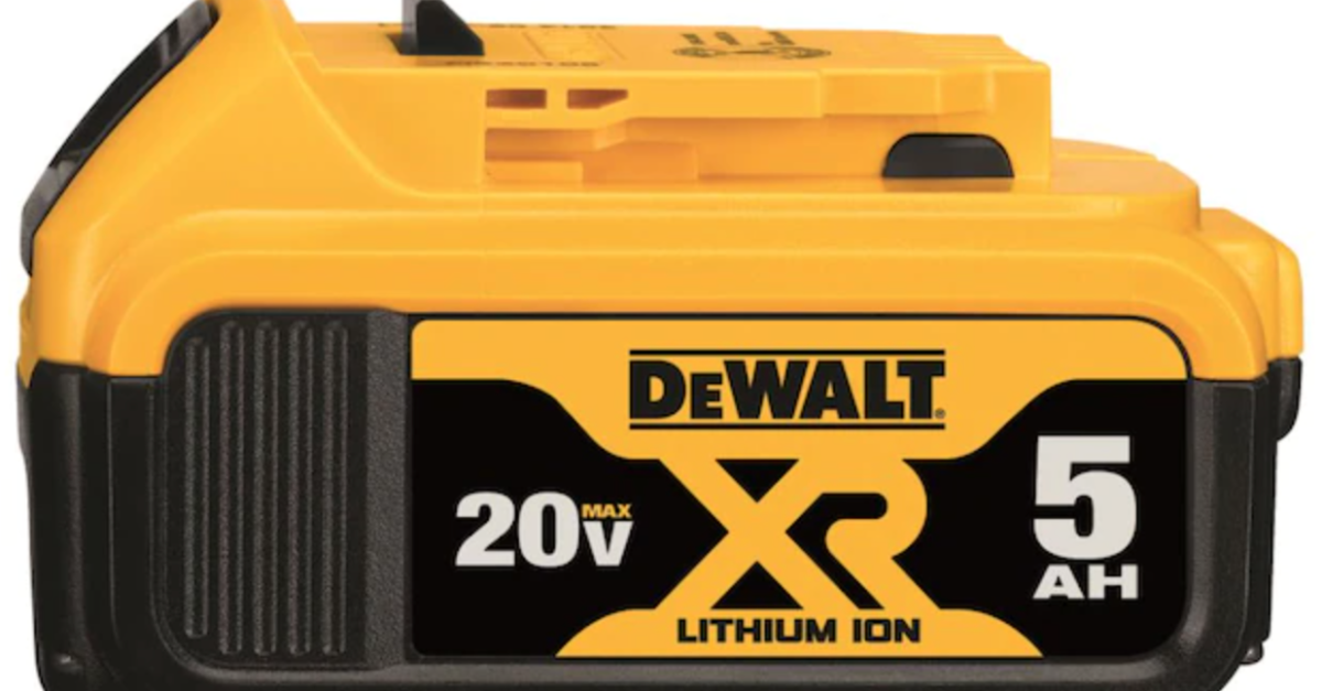 Get a FREE battery with the purchase of select Dewalt tools