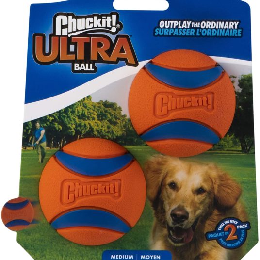 Chuckit! Ultra 2-pack dog toy ball for $5