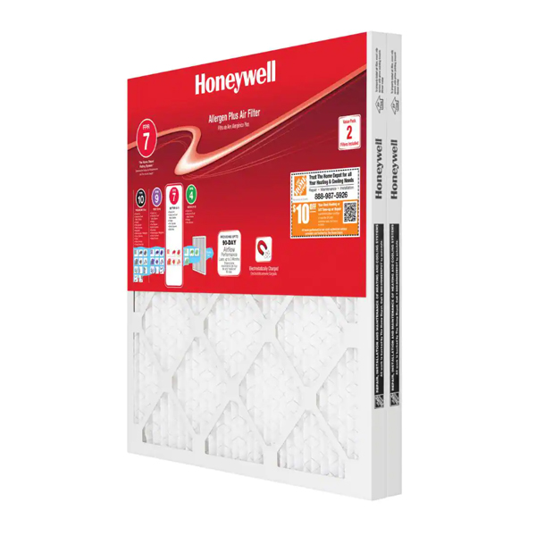 8-pack Honeywell Allergen Plus pleated air filters for $40