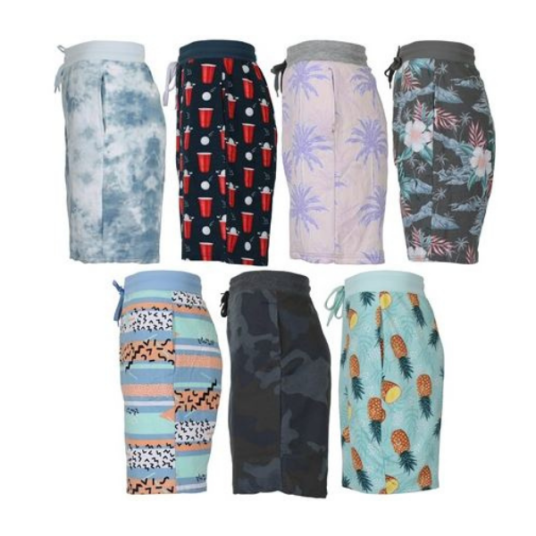Today only: Men’s 3-pack assorted French terry printed shorts for $17