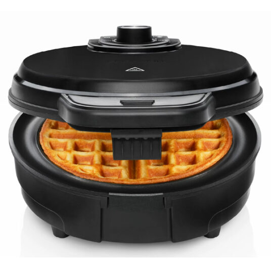 Chefman anti-overflow Belgian waffle maker for $15
