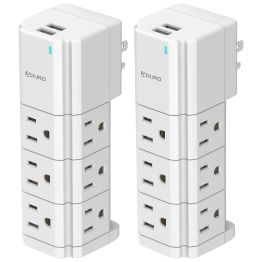 Today only: 2-Pack: Aduro Surge swivel wall charging tower with 9 outlets & dual USB ports for $36 shipped