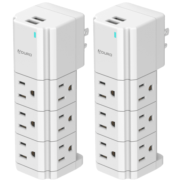 Today only: 2-Pack: Aduro Surge swivel wall charging tower with 9 outlets & dual USB ports for $36 shipped