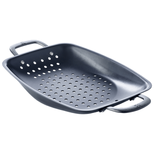 Today only: BK 20″ pre-seasoned black carbon steel perforated BBQ roaster for $29