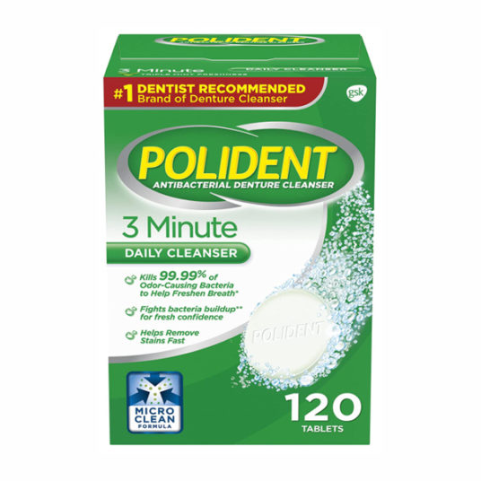 Polident 3-minute antibacterial denture cleaner 120-count for $4