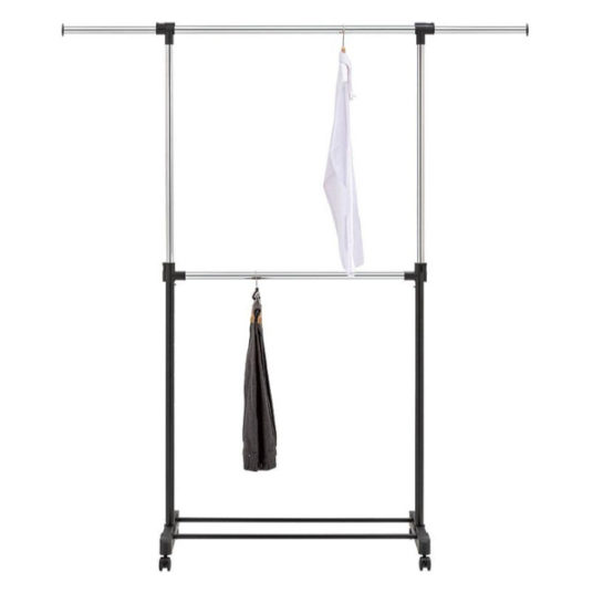 Room Essentials adjustable double rod garment rack for $8