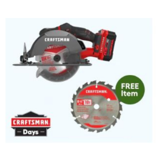 Today only: Buy a Craftsman V20 MAX cordless circular saw kit for $99 and get a FREE blade