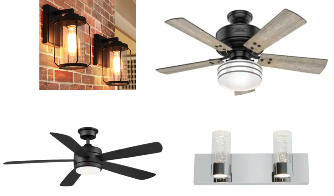 Today only: Lighting and ceiling fans from $26