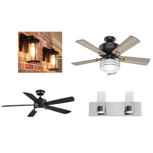 Today only: Lighting and ceiling fans from $30