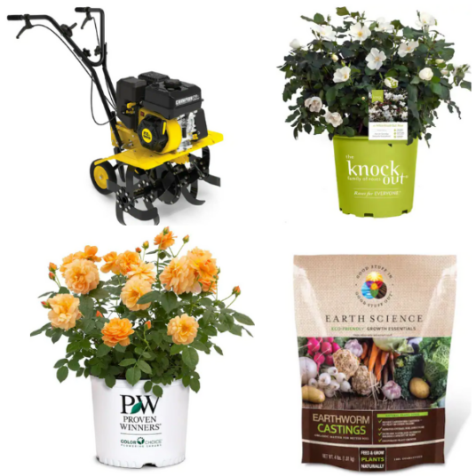 Today only: Power equipment, landscaping supplies & live goods from $12