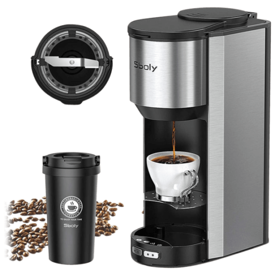 Today only: Sboly 3000 grind & brew automatic single serve coffee maker + mug for $35 shipped