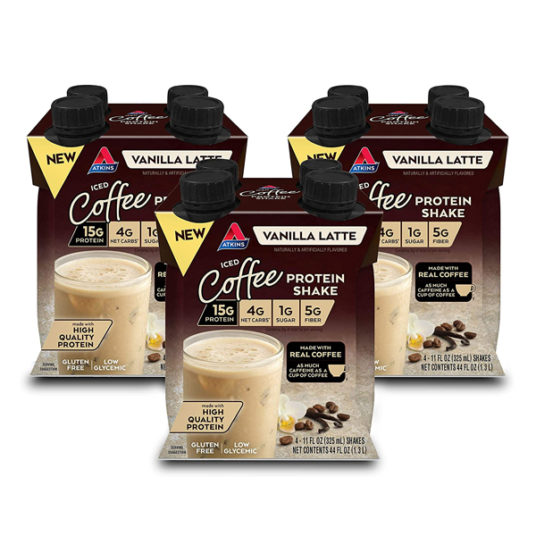 12-pack Atkins iced coffee vanilla latte keto protein shake for $11