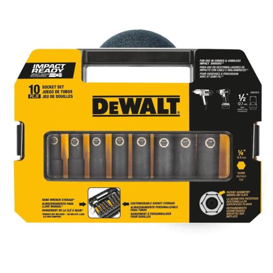 Dewalt Impact 10-piece socket set for $38