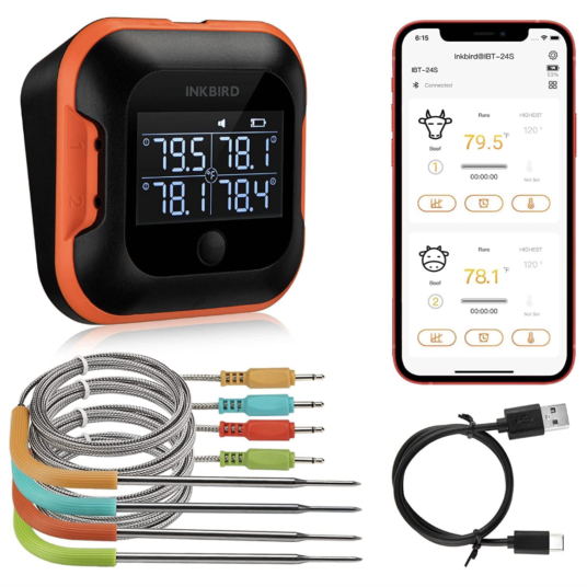 Today only: Inkbird 150-ft. Bluetooth meat thermometer for $44