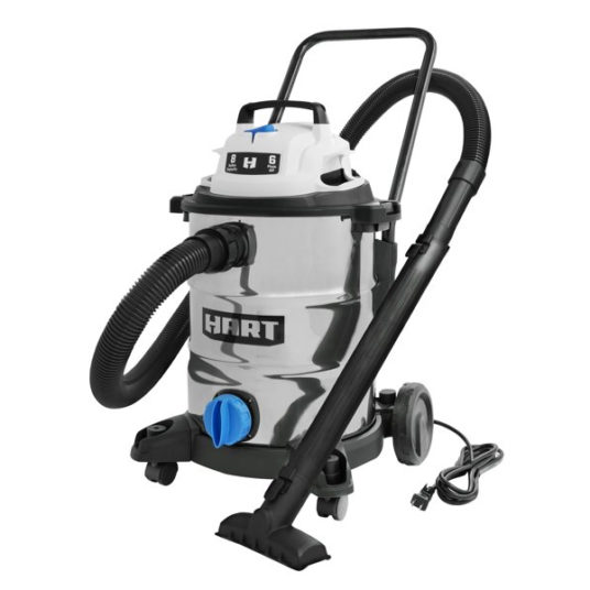 Hart 8-gallon 6 peak HP stainless steel wet/dry vacuum for $79