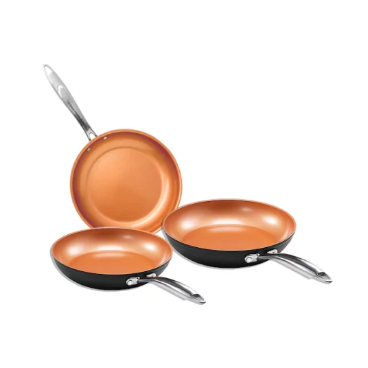 Today only: Gotham Steel 3-piece aluminum ti-ceramic nonstick coating frying pan set for $50