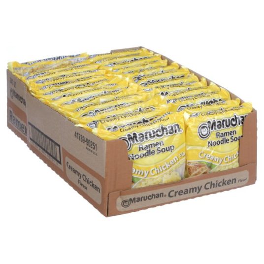 24-pack Maruchan creamy chicken ramen noodles for $4