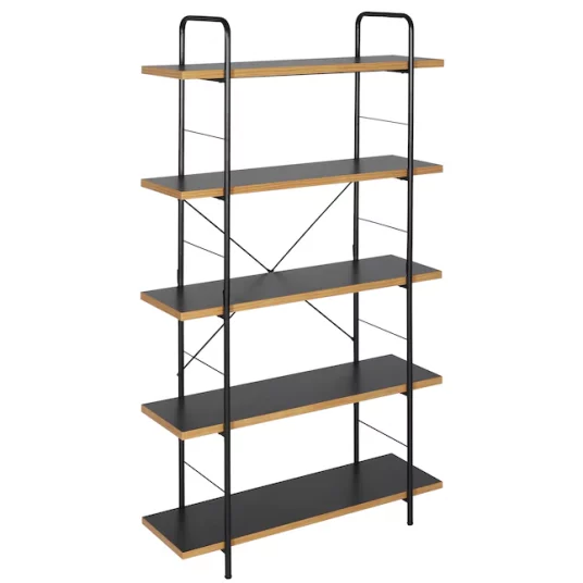 Today only: Veikous black metal 5-shelf bookcase for $86