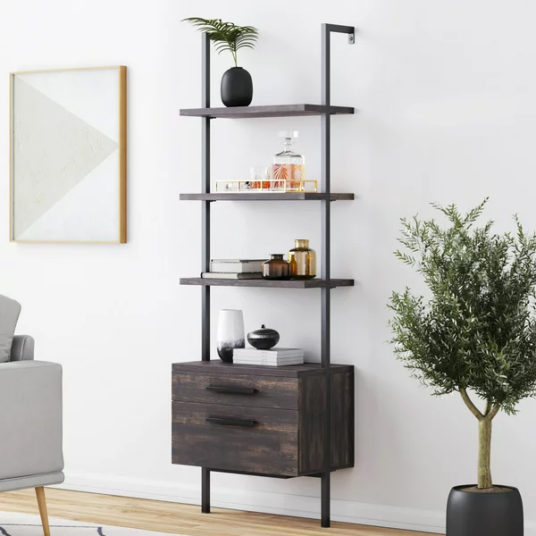 Nathan James Theo open shelf industrial bookcase for $79