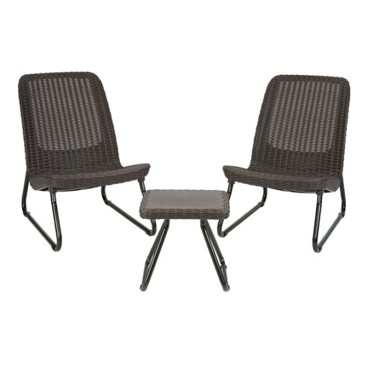 Keter Resin wicker patio furniture set with side table for $169