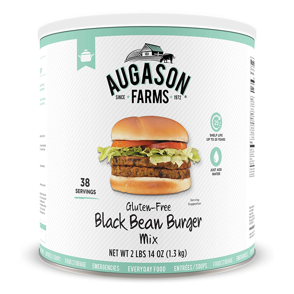 Augason Farms gluten-free black bean burger mix for $10